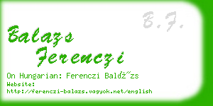 balazs ferenczi business card